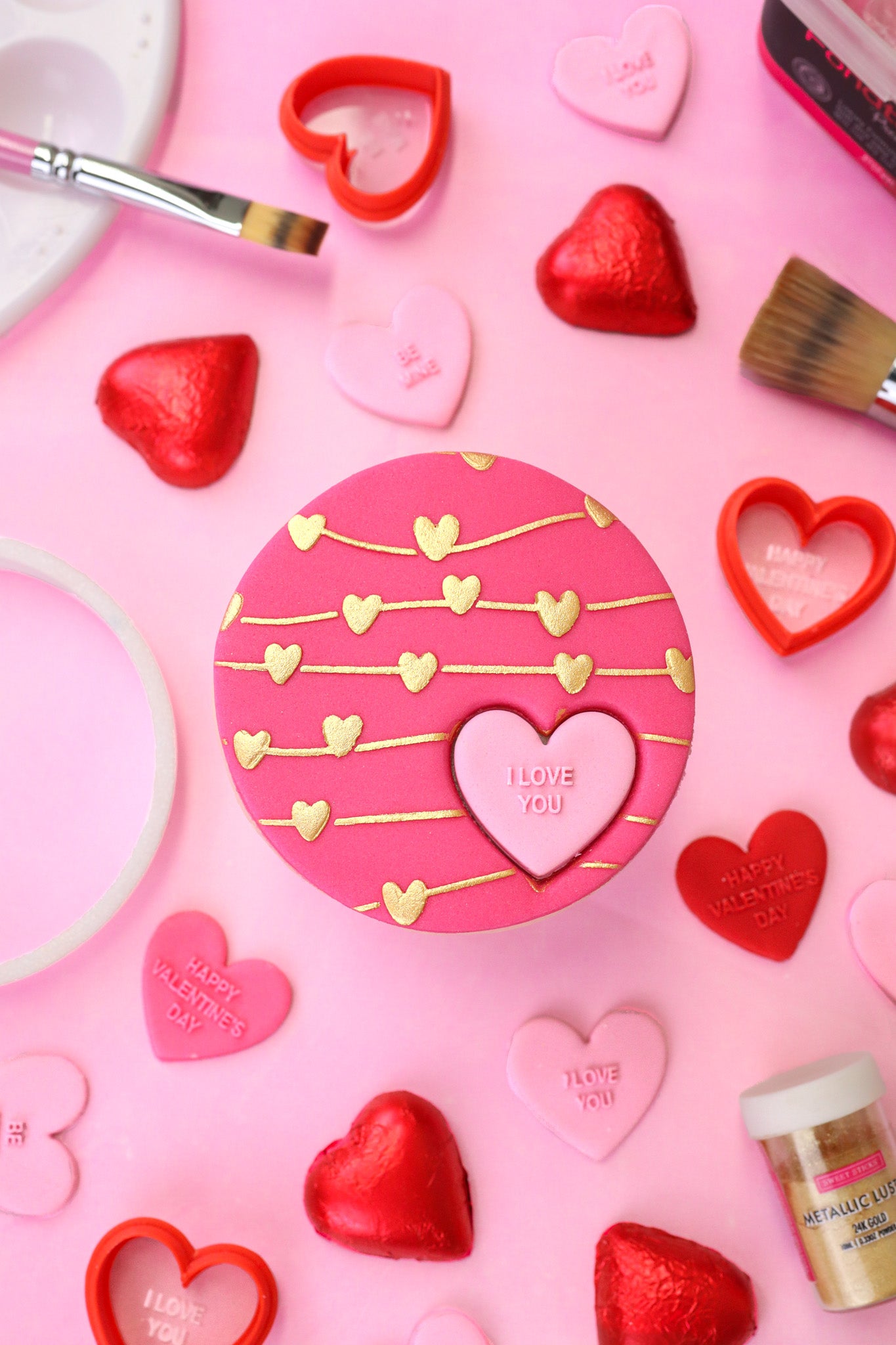 Hearts Wave Sweet Stencil