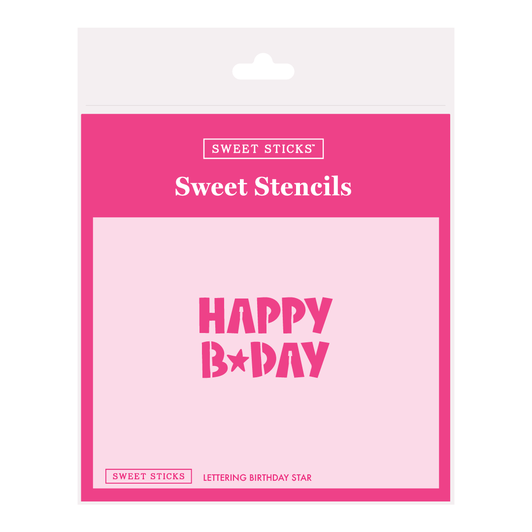 Lettering Birthday Star Sweet Stencil